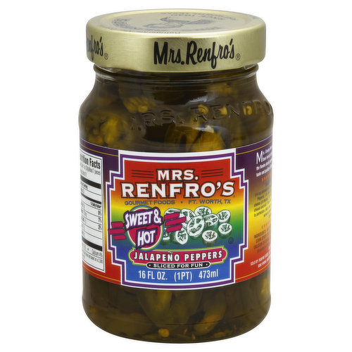 Mrs. Renfro's Jalapeno Peppers, Sweet & Hot