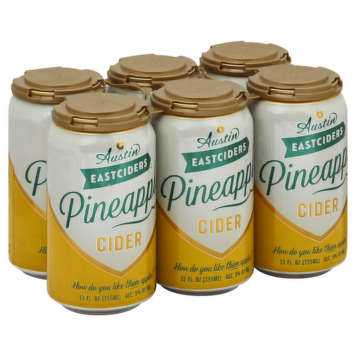 How do you like them apples? Carbonated hard cider. Gluten free. Cans: Infinitely recyclable. Alc 5% by vol.