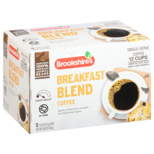 Brookshire's Coffee, Light Roast, Breakfast Blend, Single Serve Cups
