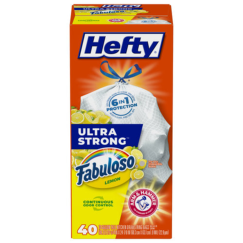 Hefty Tall Kitchen Bags, Drawstring, Fabuloso Scent, 13 Gallon, Mega Pack - 80 bags