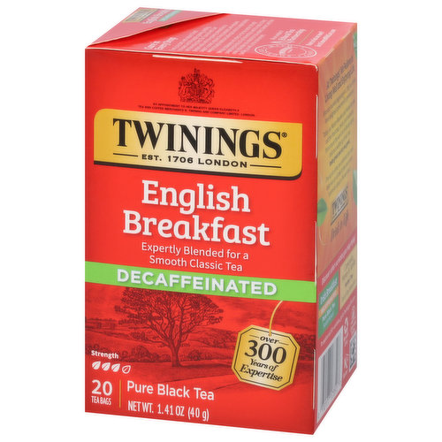 Twinings Twinings of London English Breakfast Decaffeinated 100% Pure Black  Tea 20 CT - FRESH by Brookshire's