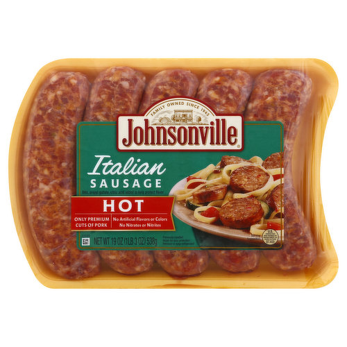 A gluten free product. No artificial flavors or colors. No nitrates or nitrites. Family owned since 1945. BHA, propyl gallate, citric acid added to help protect flavor. Only premium cuts of pork. Our company began in 1945 when Ralph F. and Alice Stayer opened a small butcher shop in Johnsonville, Wisconsin. Their philosophy was simple; make great-tasting meals and treat people well. Today, Johnsonville remains an independent, family-owned company. Every member of our team takes great pride in sharing our founder's standard for quality and doing right by others. Learn more about our story at Johnsonville.com. US inspected and passed by Department of Agriculture. Questions or comments? Keep package for reference. Call 1-888-556-2728. Product of USA.