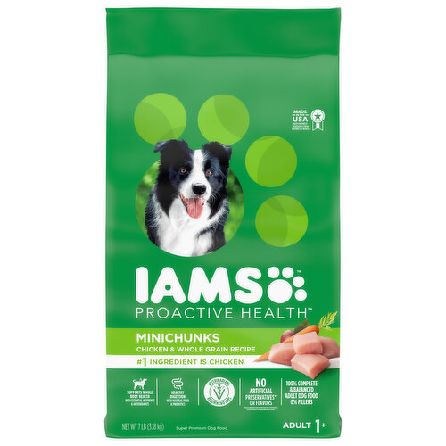 IAMS Dog Food, Super Premium, Chicken & Whole Grain Recipe, Minichunks, Adult 1+