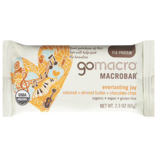 GoMacro Macrobars, Coconut + Almond Butter + Chocolate Chips