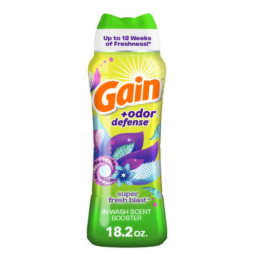 Gain Gain + Odor Defense In-Wash Scent Booster, Super Fresh Blast Scent, 18.2 oz