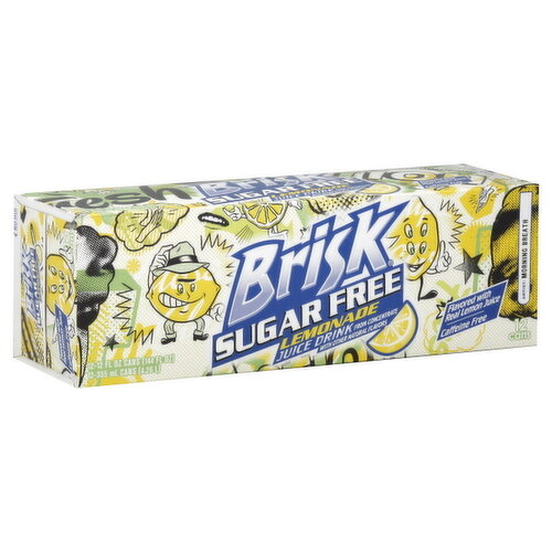 Brisk Juice Drink, Sugar Free, Lemonade