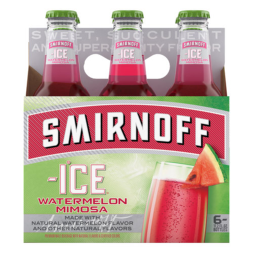Premium malt beverage with natural flavors & certified colors. Made with natural watermelon flavor and other natural flavors. Sweet, succulent and super-fruity flavor. Drink responsibly. www.drinkiq.com. www.smirnoffice.com. Please recycle.