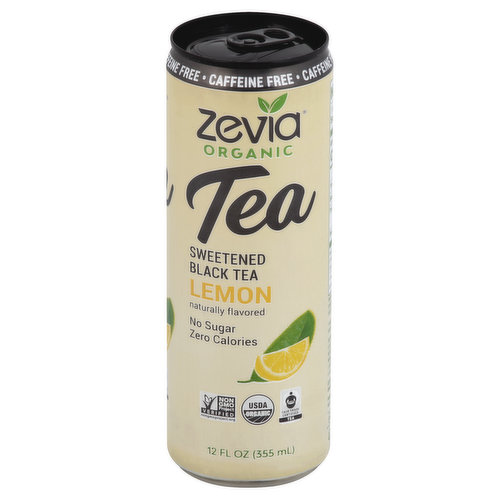 Zevia Tea, Black, Organic, Lemon, Sweetened