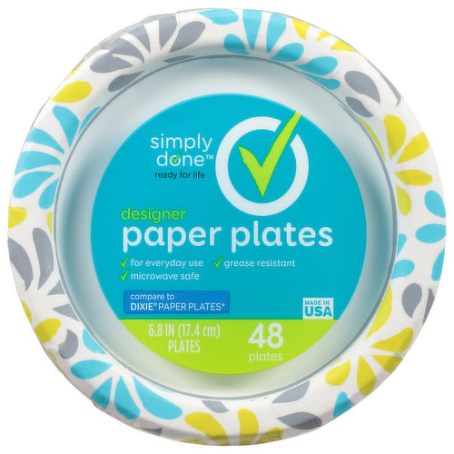 Pantry Essentials Paper Plates Microwave Safe 9 Inch Wrapper - 100 Count