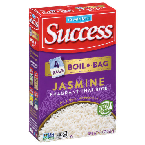 Success Thai Rice, Fragrant, Jasmine, Boil-in-Bag