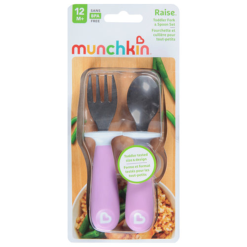 Munchkin Toddler Fork & Spoon Set, 12 Months+