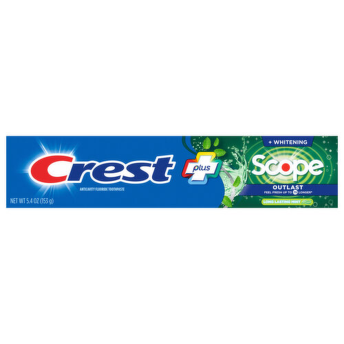 Crest Toothpaste, Fluoride, Anticavity, Long Lasting Mint