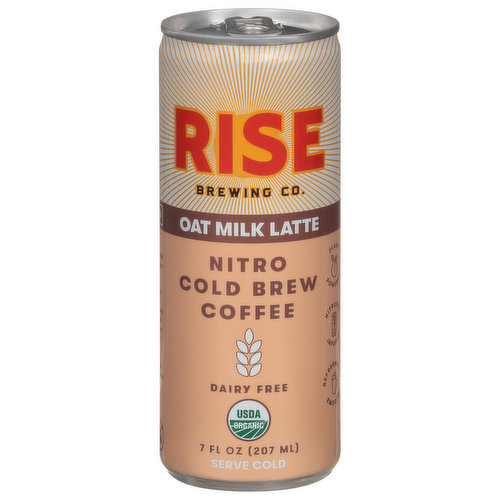 We Have One Goal: make high-quality, great-tasting beverages with the best organic ingredients we can source. This nitrogen-infused cold brew latte enhances our signature organic coffee with dairy-free, organic oat milk. It’s creamy, naturally sweet and refreshingly smooth. It’s all good. We celebrate the doers, the achievers, the game changers, and the collaborators. We rise together, we rise from within. Plant powered. Nitrogen infused. Refreshingly smooth. Rise from within. Please recycle.