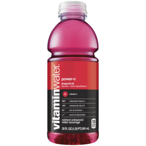 vitaminwater Power-C Electrolyte Enhanced Water W/ Vitamins, Dragonfruit Drink, 20 fl oz