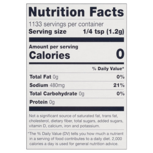 Calories in Morton Lite Salt Mixture and Nutrition Facts