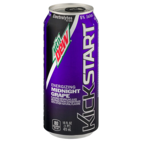 Mtn Dew Flavored Sparkling Juice, Energizing, Midnight Grape