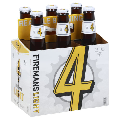 4 Firemans Light Beer, 6 Pack