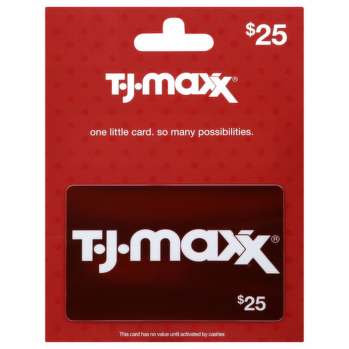 TJ Maxx Gift Card, $25