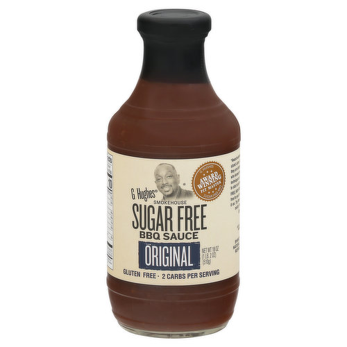 G Hughes BBQ Sauce, Sugar Free, Original, Smokehouse
