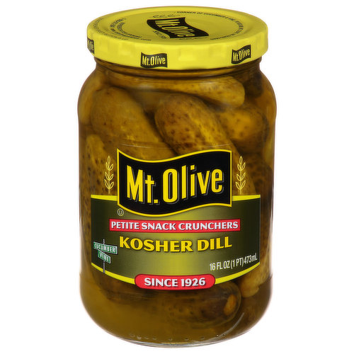 Mt Olive Pickles, Kosher Dill, Petite Snack Crunchers