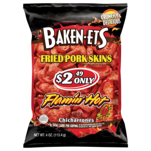 Crunchy & delicious. Artificially colored. Savor the flavor! Baken-ets have been one of America's favorite snack brands for over 50 years. Each crispy, crunchy bite is carefully cooked to perfection and delivers the great flavor that has been loved for generations. So grab a bag and enjoy the great taste of Baken-ets!