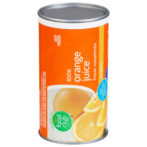 JUICE, 100% ORANGE FROM CONCENTRATE; PLASTIC CUP - Feesers