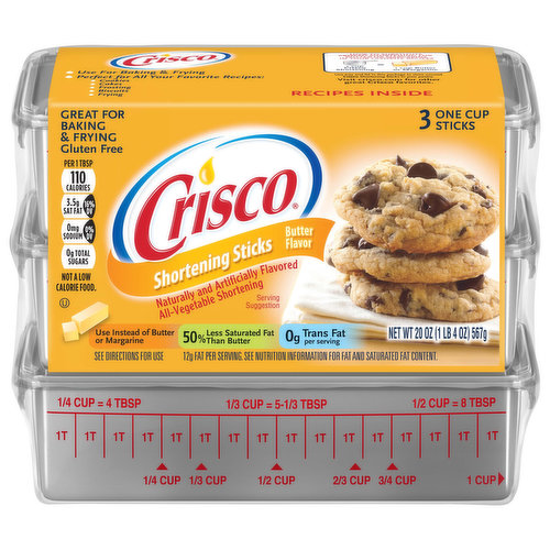 Crisco Shortening Sticks, Butter Flavor