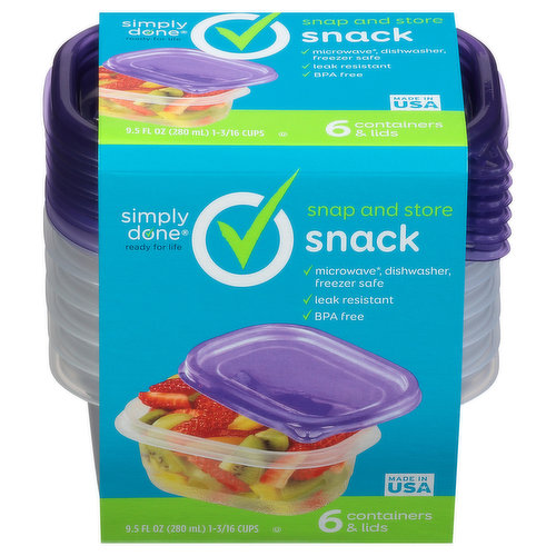 Simply Done 16Cup Snap & Store Family Size Containers & Lids 2Ct