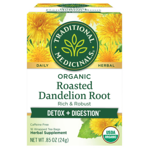 Traditional Medicinals Herbal Supplement, Organic, Roasted Dandelion Root, Tea Bags
