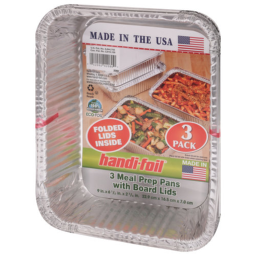 Handi-Foil Meal Prep Pans with Board Lids