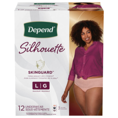 Depend Underwear, Maximum, L