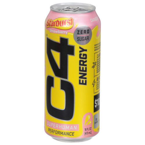 C4 Energy Drink, Performance, Zero Sugar, Strawberry - Brookshire's