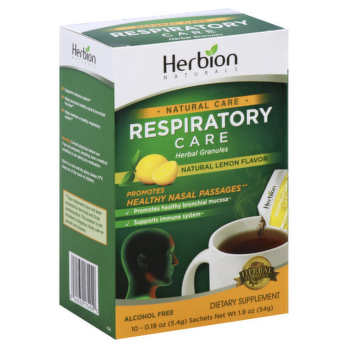 Herbion Naturals Respiratory Care, Herbal Granules, Natural Care, Lemon