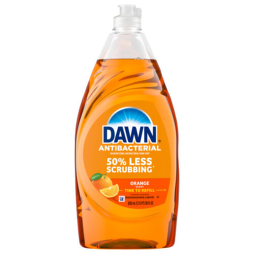 Dawn Dishwashing Liquid, Antibacterial, Orange Scent