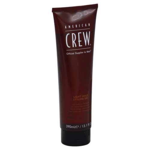 Light hold, non-flaking gel. Official supplier to men. Alcohol-free formula contains thermal barriers to protect hair from blow drying. This is one gel that works to condition scalp with ginseng and sage extract. www.americancrew.com. In USA 1.800.598.2739. Made in USA of US & foreign ingredients.