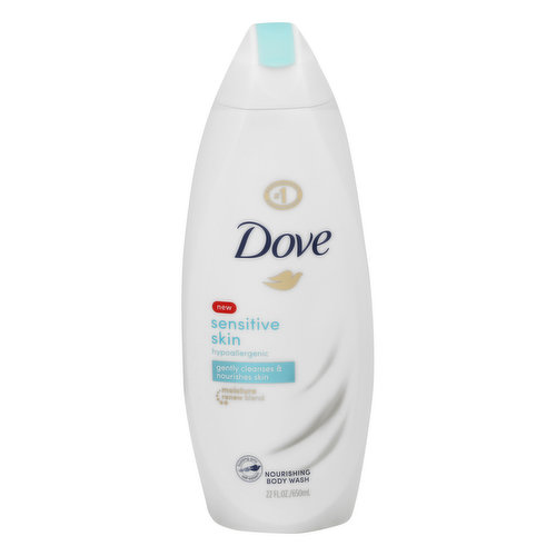 No 1. dermatologist recommended. New. Hypoallergenic. Gently cleanses & nourishes skin. Moisture renew blend. Building girls' self-esteem. The Dove Difference: Our moisturizing and microbiome gentle formula provides instant softness and lasting care for your skin. Our moisturizing formula has: naturally-derived cleansers; skin-natural nutrients; plant-based moisturizer. No sulfates & no parabens. www.dove.com. how2recycle.info. Helping 40 million young people build self-esteem from 2004 to 2020. Download our tools for free at dove.com/selfesteem. SmartLabel app enabled. We care for all: 100% recycled bottle. PETA: Cruelty-free. Microbiome gentle. Globally, Dove does not test on animals.