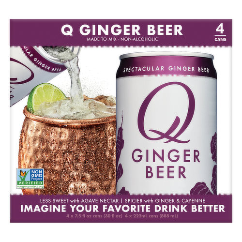 Q Beer, Ginger, Spectacular, 4 Pack