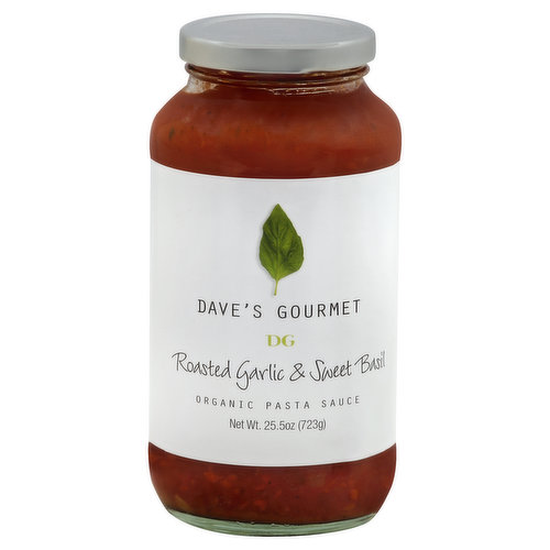 Dave's Gourmet Pasta Sauce, Organic, Roasted Garlic & Sweet Basil