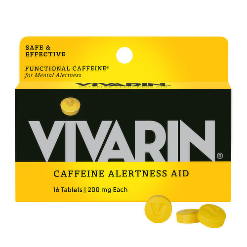 Vivarin Caffeine Alertness Aid, 200 mg, Tablets