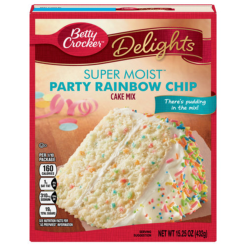 Betty Crocker Cake Mix, Party Rainbow Chip, Super Moist