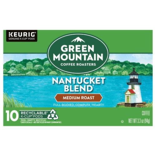 Green Mountain Coffee Roasters Coffee, Medium Roast, Nantucket Blend, K-Cup Pods