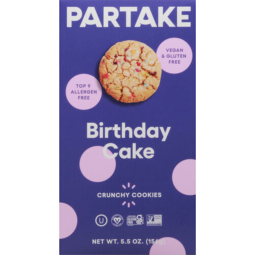 Partake Crunchy Cookies, Birthday Cake