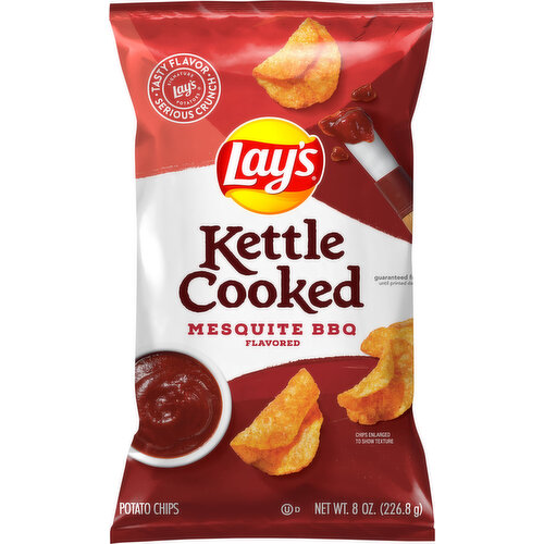 Lay's Potato Chips, Mesquite BBQ Flavored, Kettle Cooked