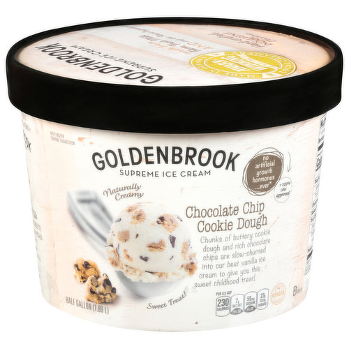 Goldenbrook Ice Cream, Supreme, Chocolate Chip Cookie Dough