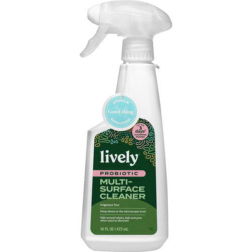 Lively Multi-Surface Cleaner, Everyday, Fragrance Free, Safe around kids and pets when used as directed, Biodegradable and pH-neutral, Made in the USA