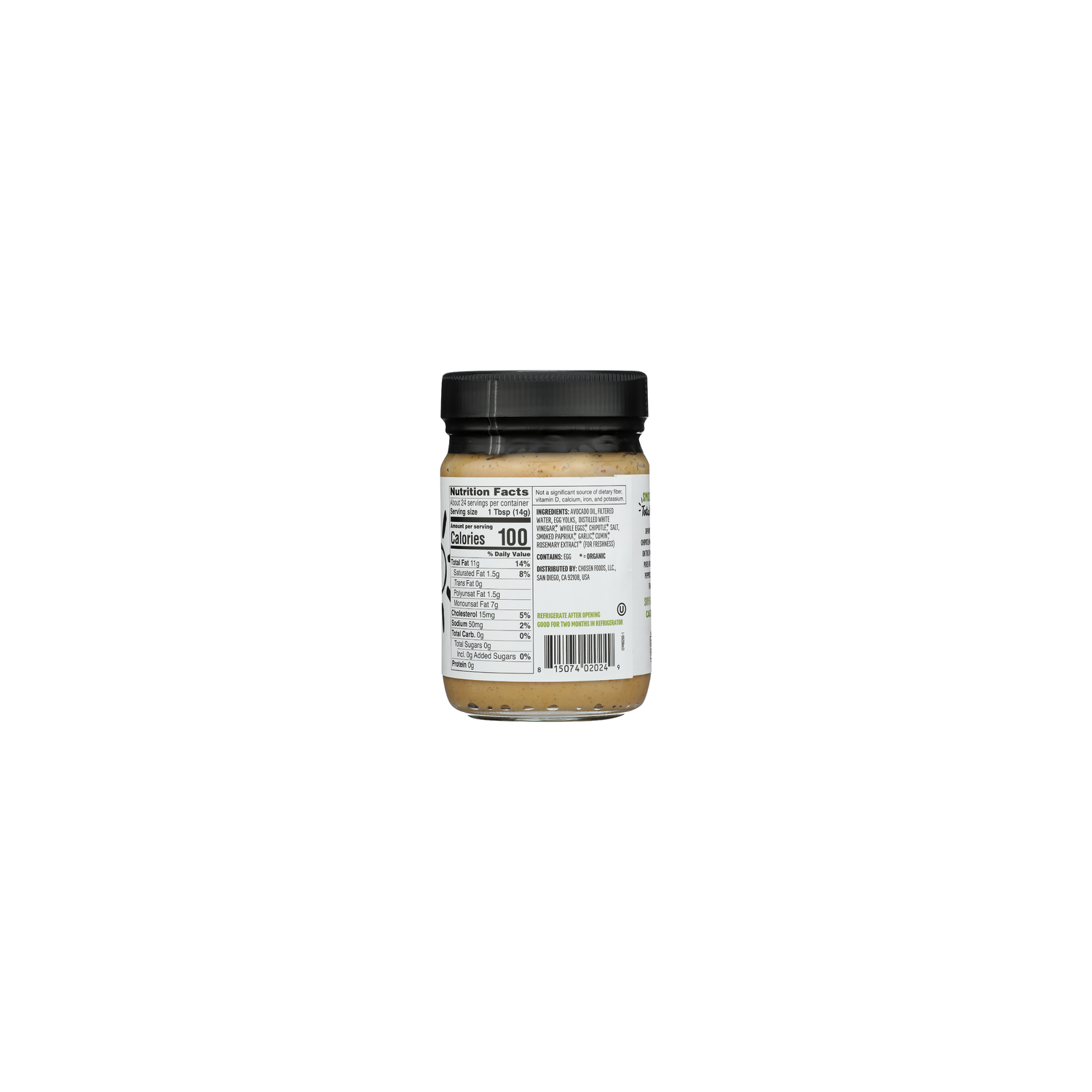 Chosen Foods Chipotle Avocado Oil Mayo - 12 Fluid Ounce Image 2 of 2