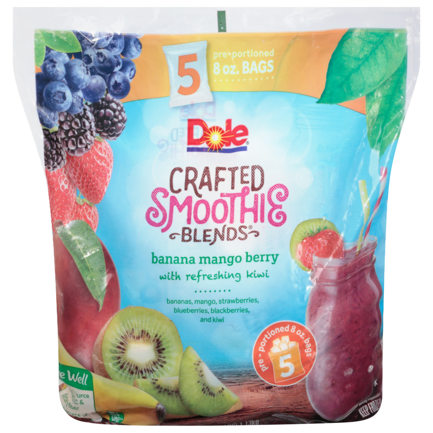 Dole® Boosted Blends® Energize: Pineapple Mango Smoothie Mix - Dole®  Sunshine