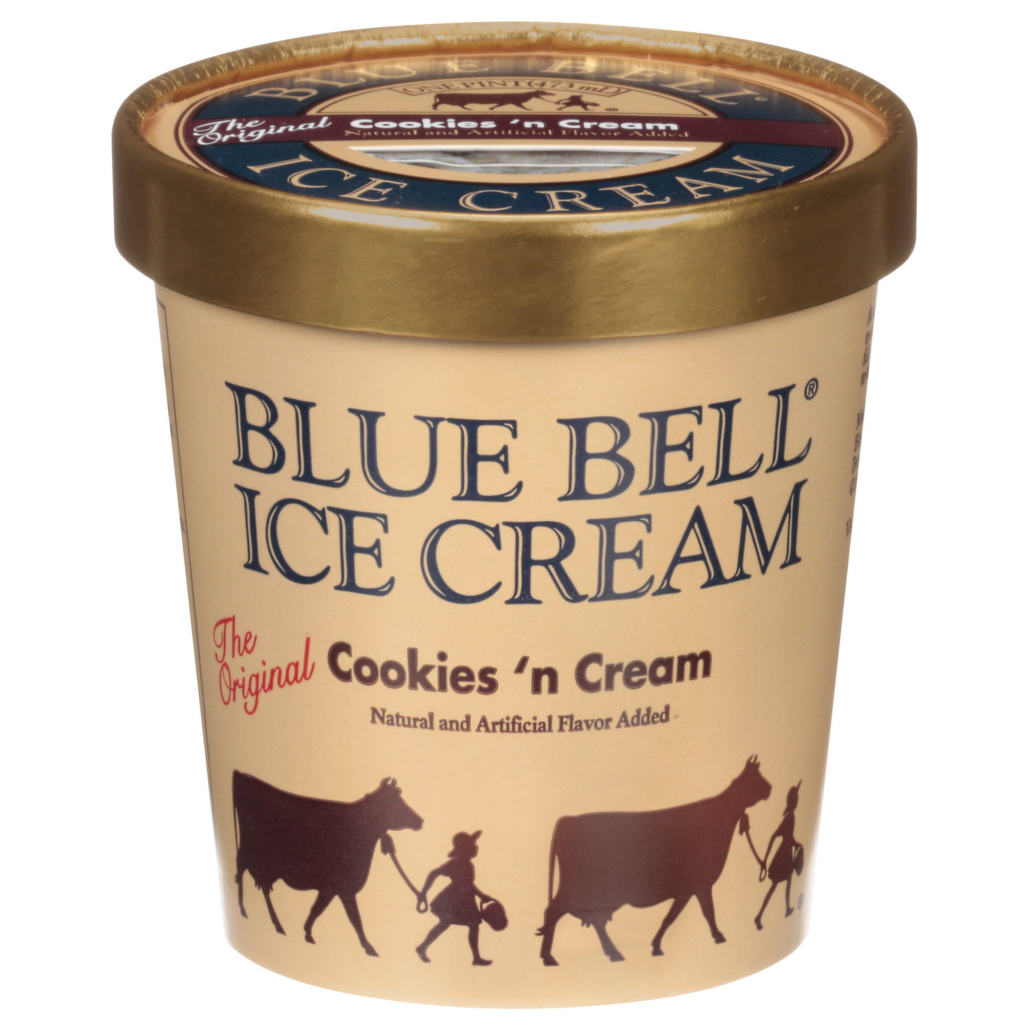 Blue Bell Ice Cream, Gold Rim Pint, Assorted Flavors - FRESH by