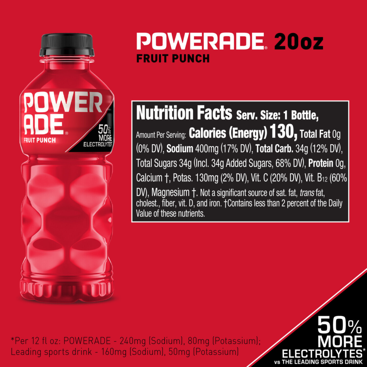 Powerade Ion4 Sports Drink, Fruit Punch - 32 fl oz