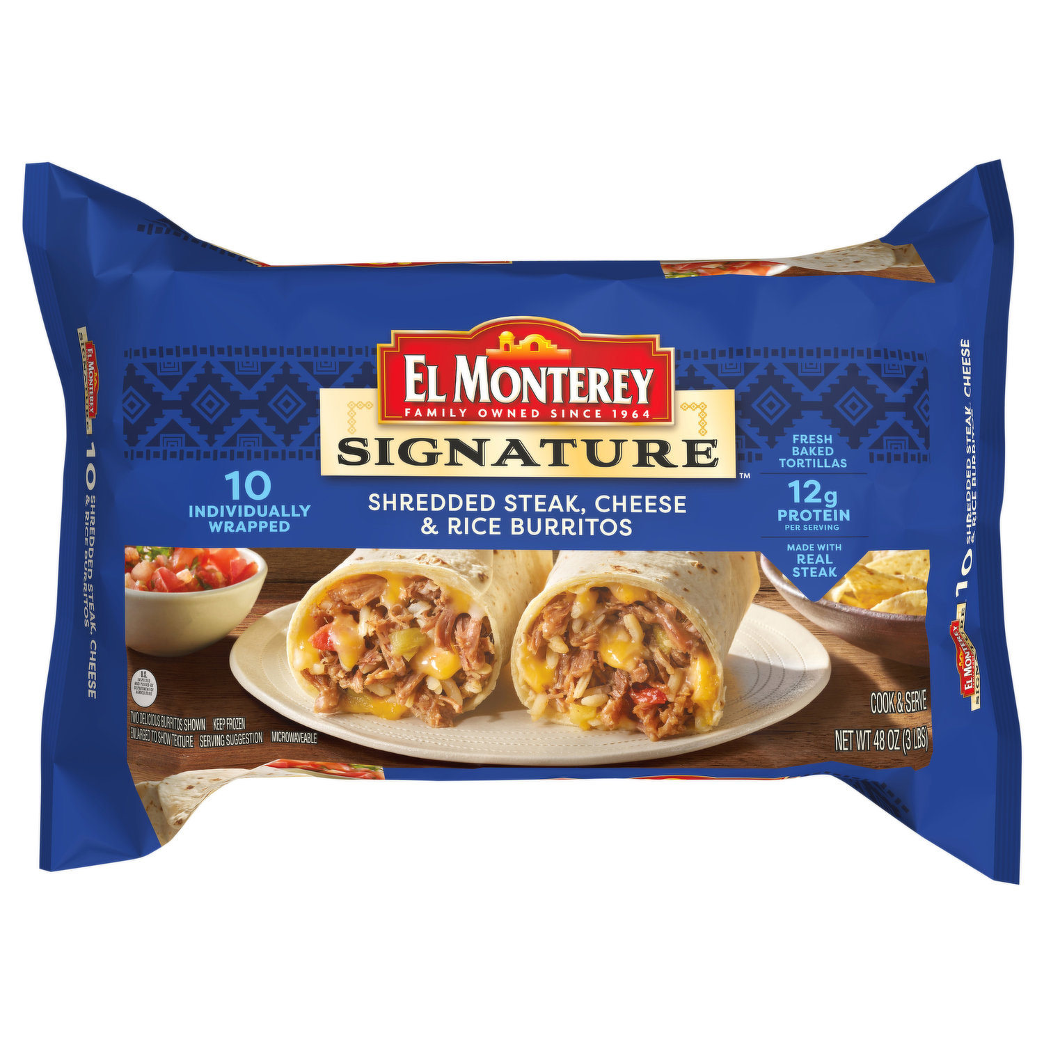 El Monterey Burritos, Shredded Steak, Cheese & Rice